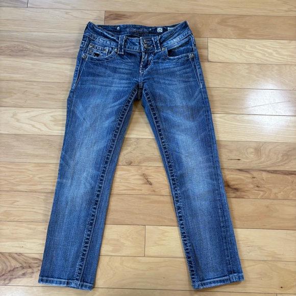 Miss Me Cropped Jeans Womens Sz 25 Low Rise Embellished Denim Capris - Picture 5 of 9